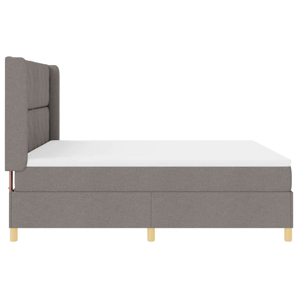 vidaXL Κρεβάτι με ελατήρια με κεφαλάρι Taupe 180 x 200 cm ύφασμα