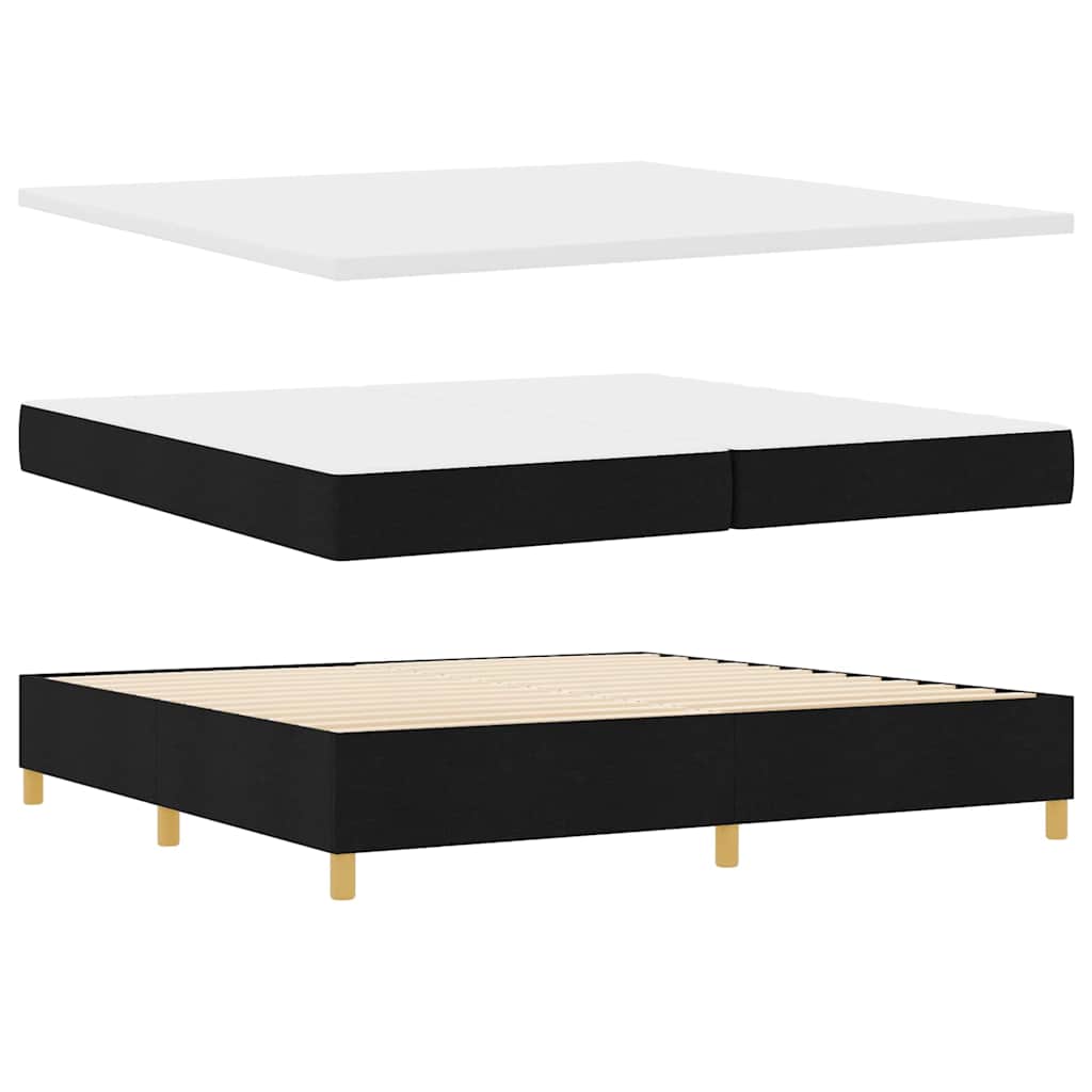 vidaXL Κρεβάτι με ελατήρια με κεφαλάρι Μαύρο 200 x 200 cm ύφασμα