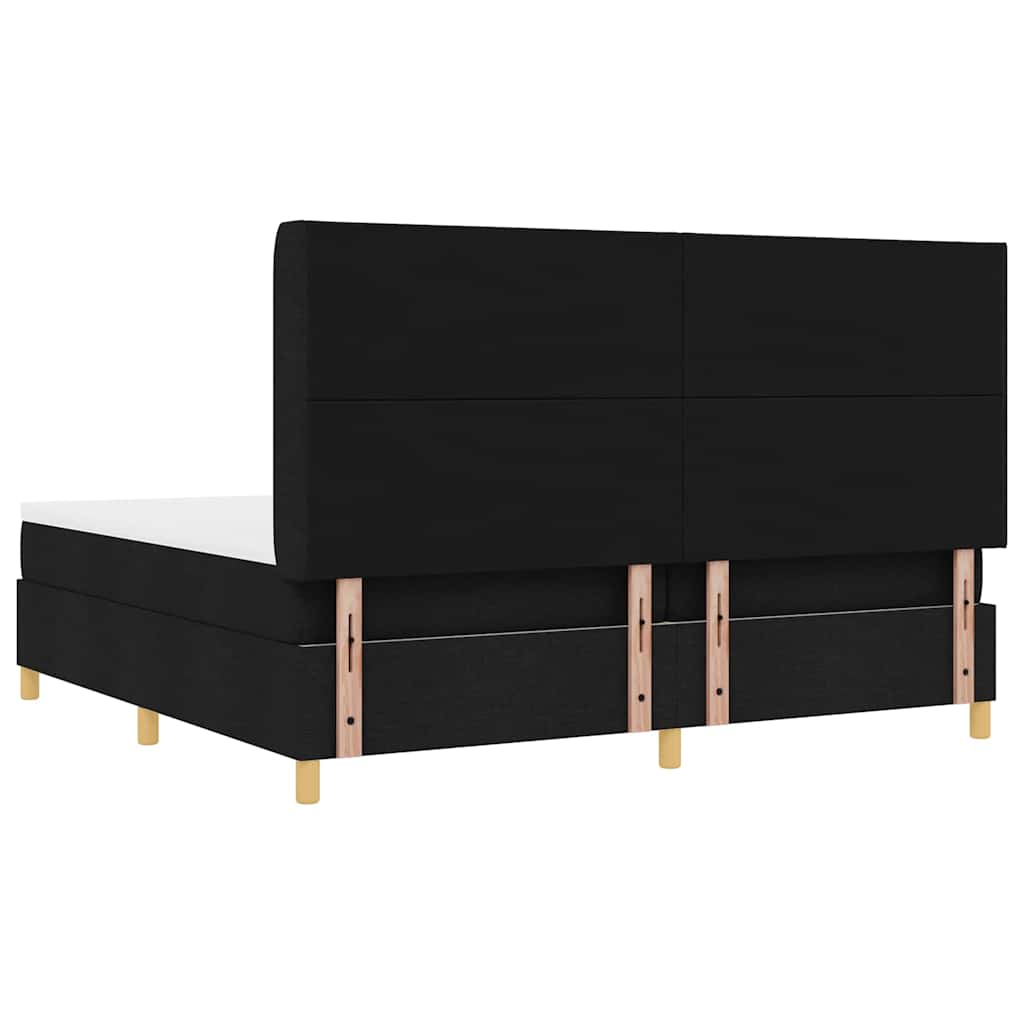 vidaXL Κρεβάτι με ελατήρια με κεφαλάρι Μαύρο 200 x 200 cm ύφασμα