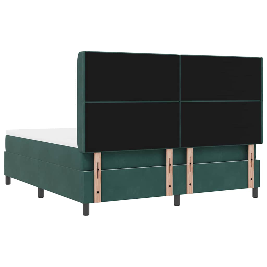 vidaXL Κρεβάτι με ελατήρια Σκούρο Πράσινο 180 x 200 cm Βελούδο