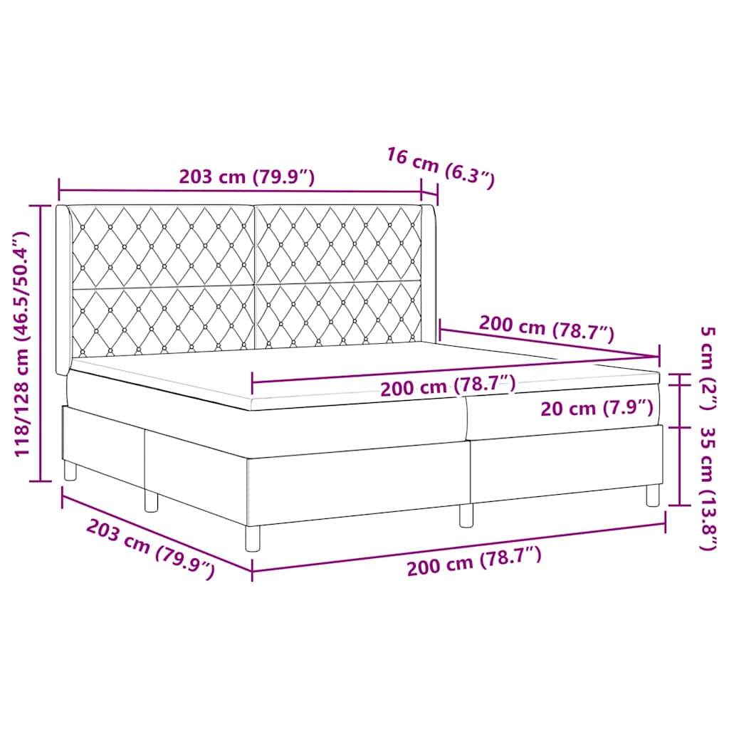 vidaXL Κρεβάτι με ελατήρια με στρώμα Ροζ 200 x 200 cm Βελούδο