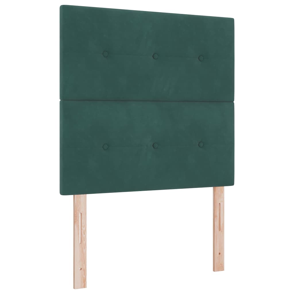 vidaXL Κρεβάτι με ελατήρια Σκούρο Πράσινο 90 x 190 cm Βελούδο