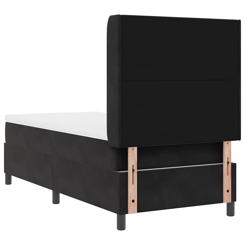 vidaXL Κρεβάτι με ελατήρια με κεφαλάρι Μαύρο 100 x 200 cm Βελούδο