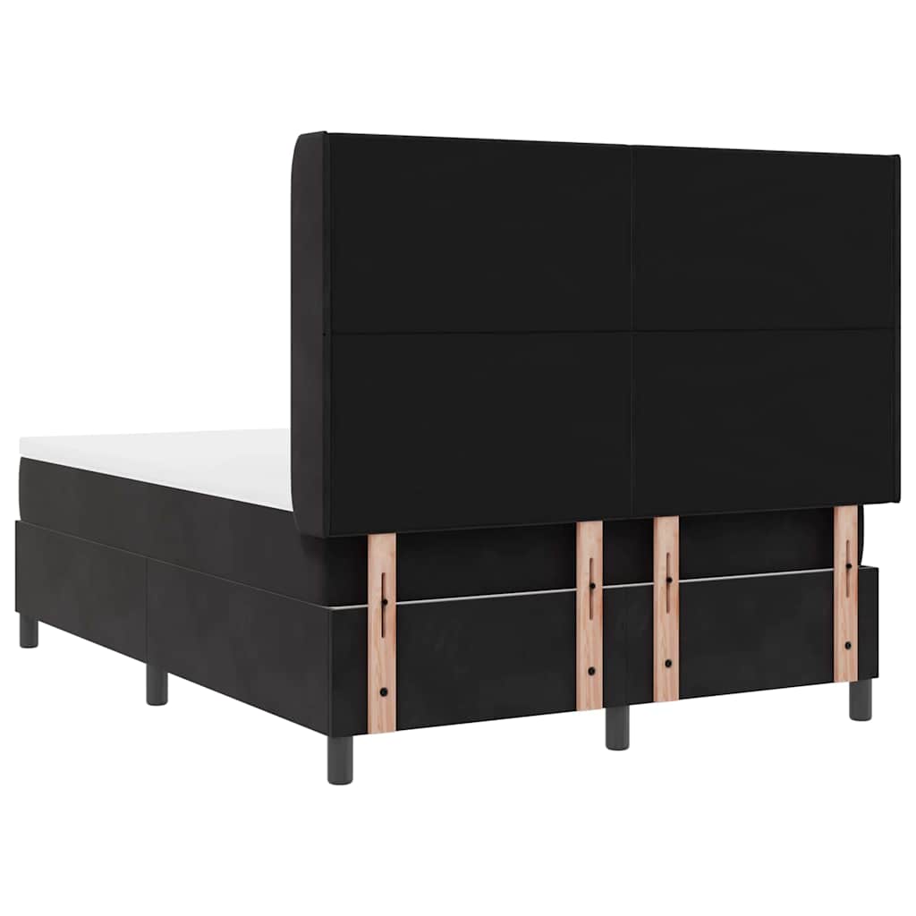 vidaXL Κρεβάτι με ελατήρια με κεφαλάρι Μαύρο 140 x 200 cm Βελούδο