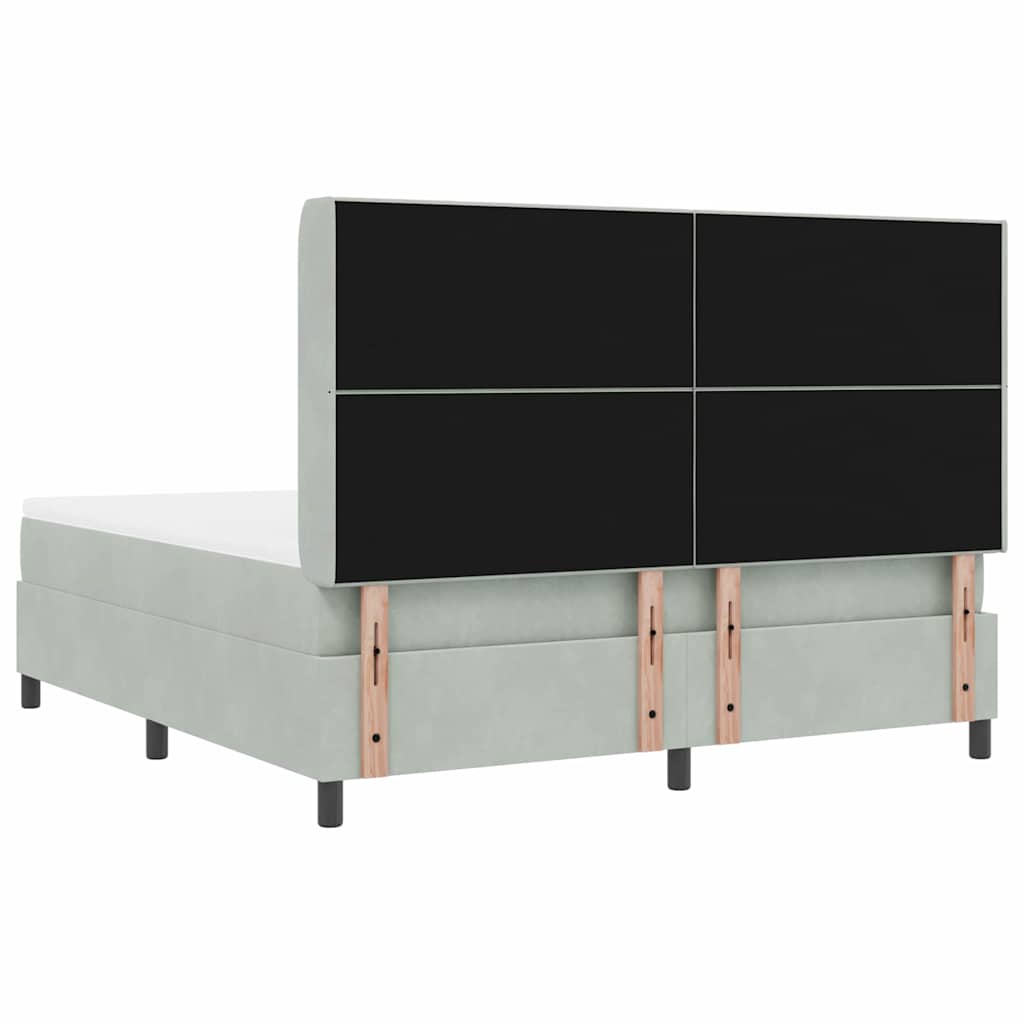 vidaXL Κρεβάτι με ελατήρια Ανοιχτό γκρι 180 x 200 cm Βελούδο