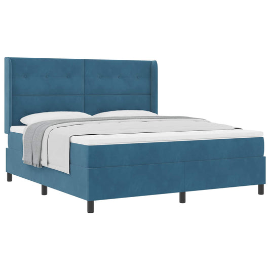 vidaXL Κρεβάτι με ελατήρια με κεφαλάρι Μπλε 180 x 200 cm Βελούδο