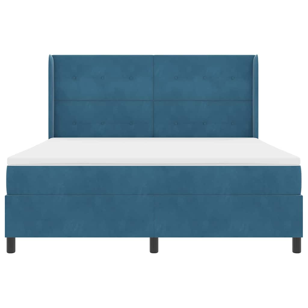 vidaXL Κρεβάτι με ελατήρια με κεφαλάρι Μπλε 180 x 200 cm Βελούδο