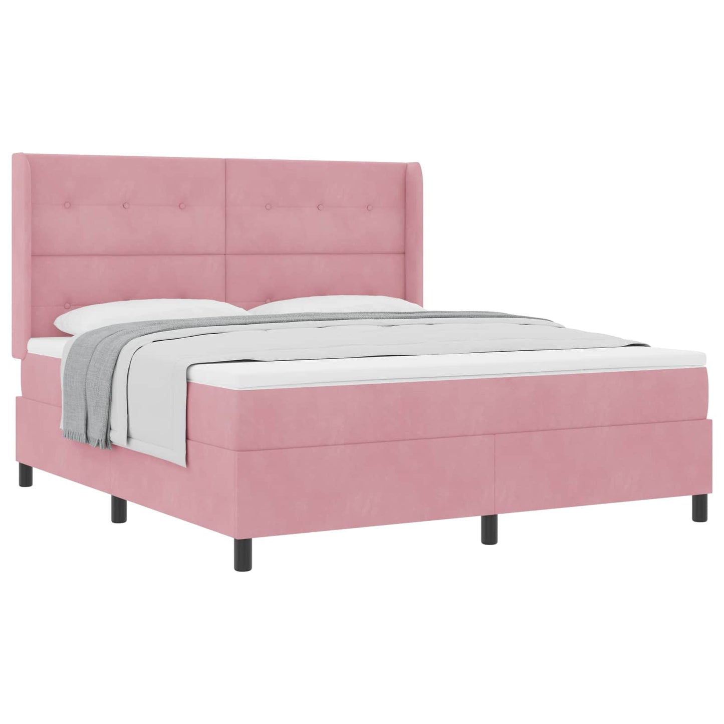 vidaXL Κρεβάτι με ελατήρια με κεφαλάρι Ροζ 180 x 200 cm Βελούδο