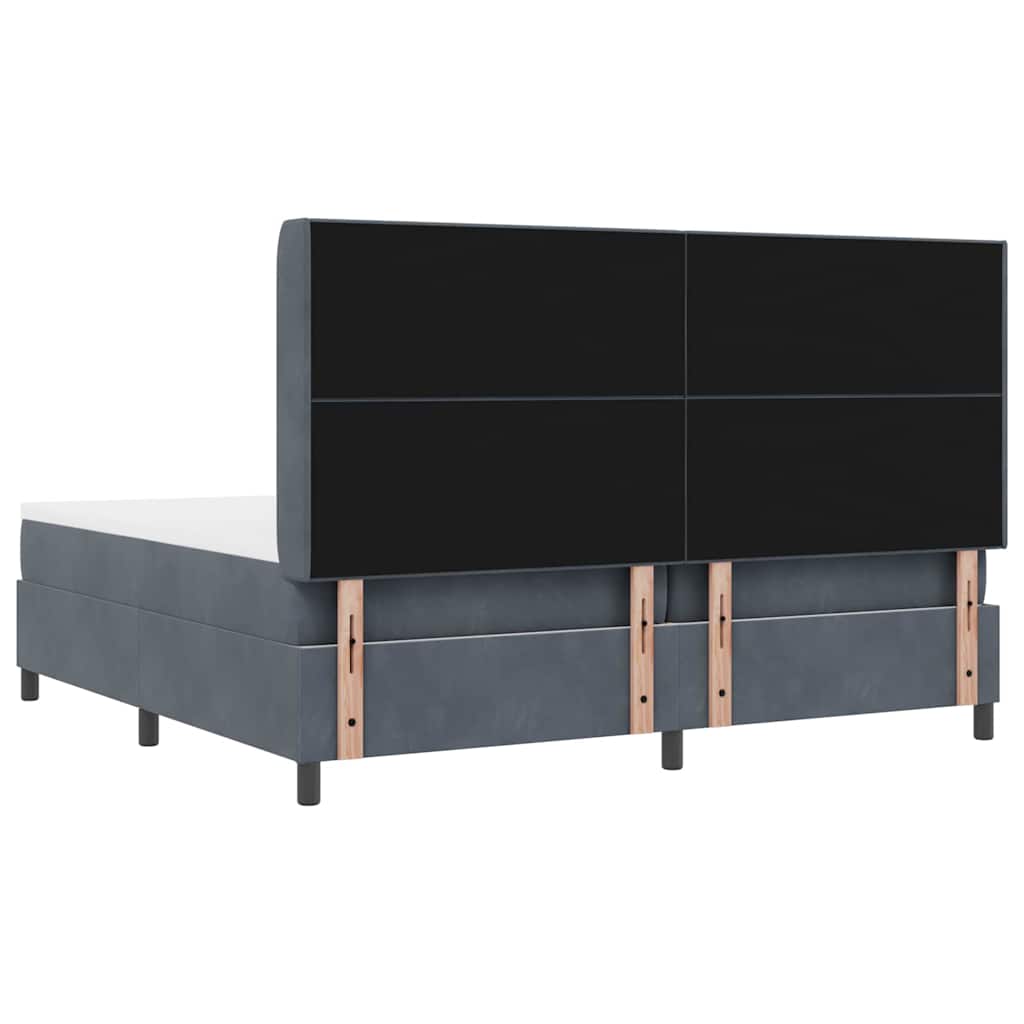 vidaXL Κρεβάτι με ελατήρια Σκούρο Γκρι 200 x 200 cm Βελούδο