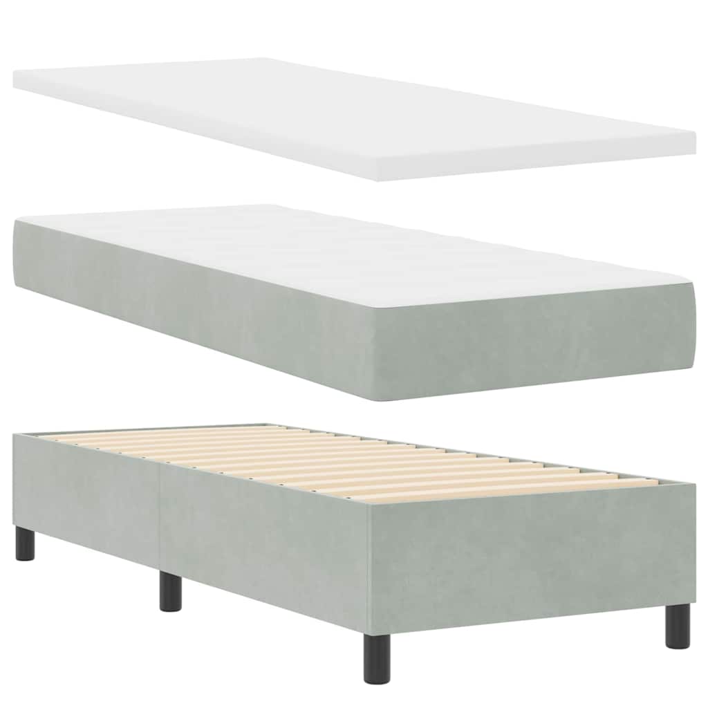 vidaXL Κρεβάτι με ελατήρια Ανοιχτό γκρι 80 x 200 cm Βελούδο