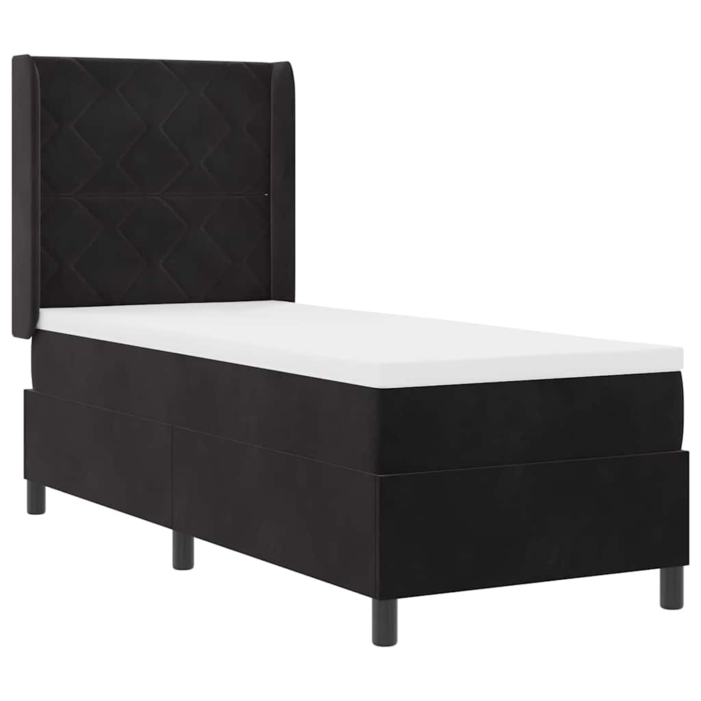 vidaXL Κρεβάτι με ελατήρια με κεφαλάρι Μαύρο 80 x 200 cm Βελούδο