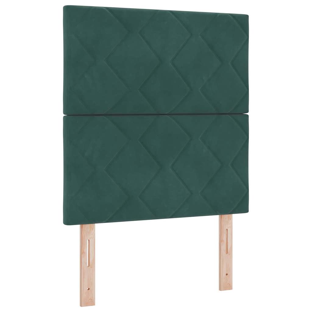 vidaXL Κρεβάτι με ελατήρια Σκούρο Πράσινο 80 x 200 cm Βελούδο