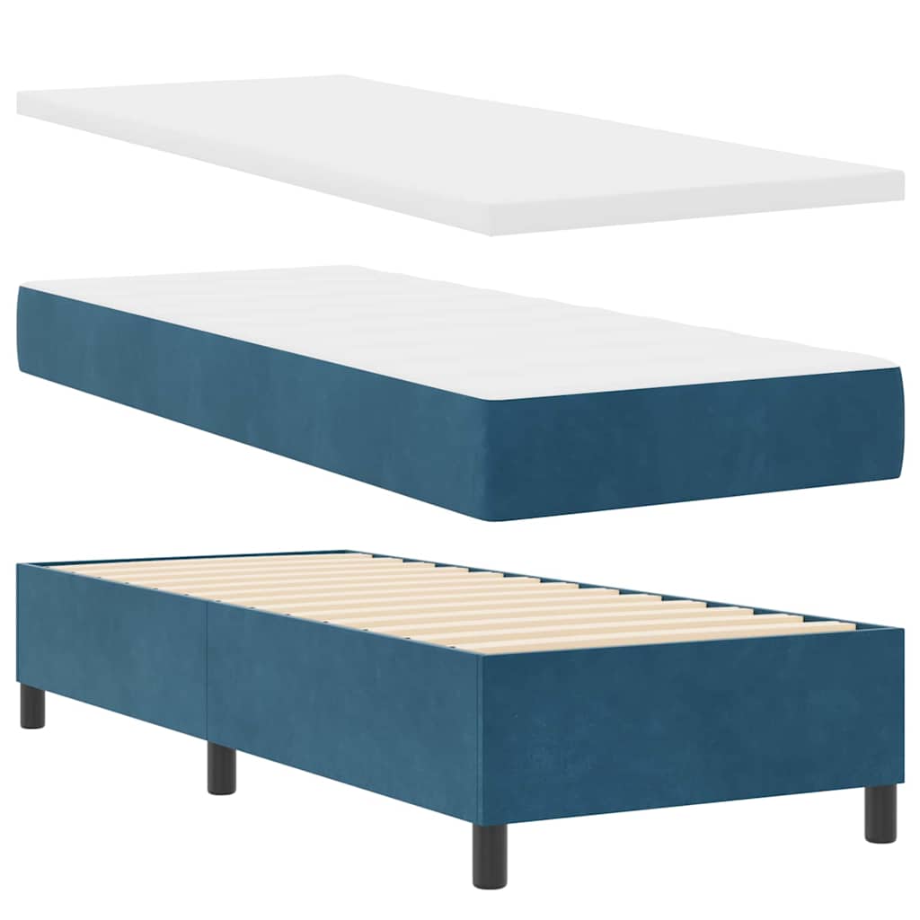 vidaXL Κρεβάτι με ελατήρια με κεφαλάρι Μπλε 80 x 200 cm Βελούδο