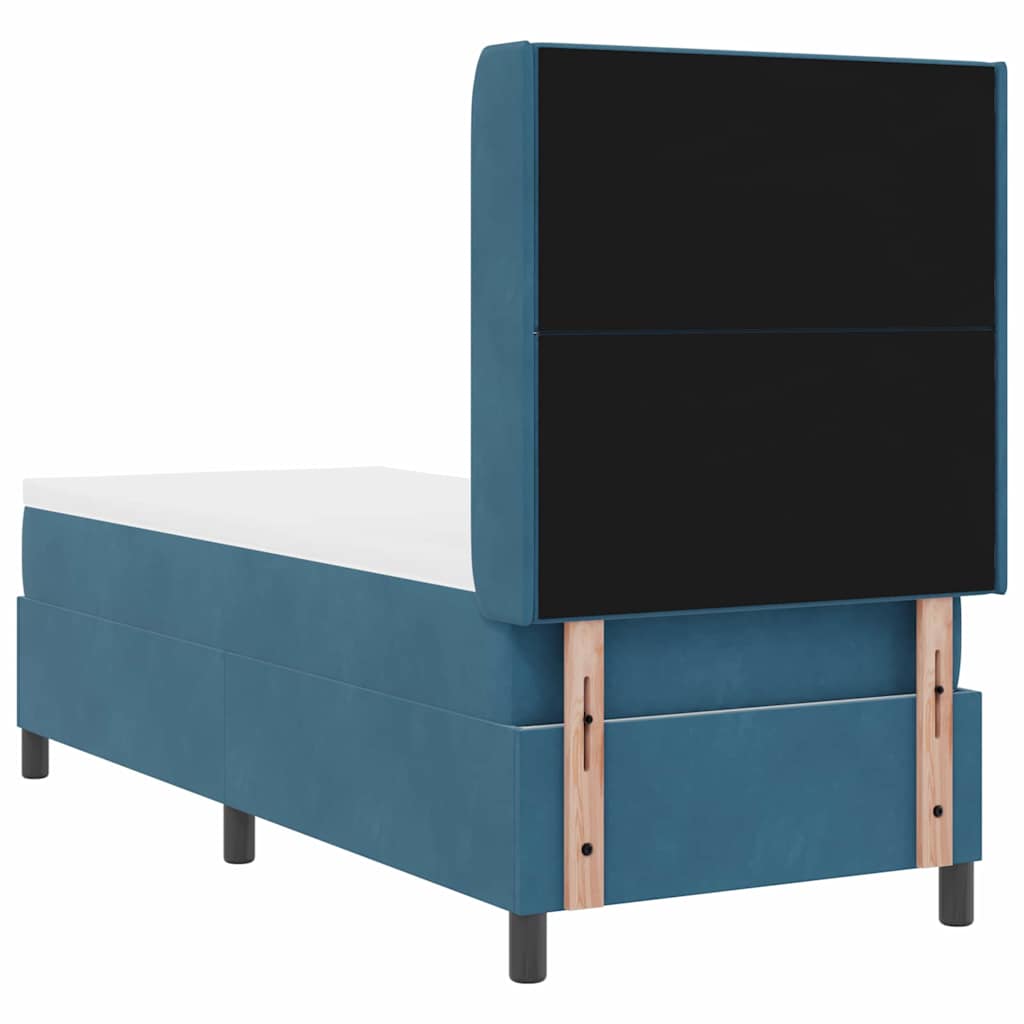 vidaXL Κρεβάτι με ελατήρια με κεφαλάρι Μπλε 80 x 200 cm Βελούδο