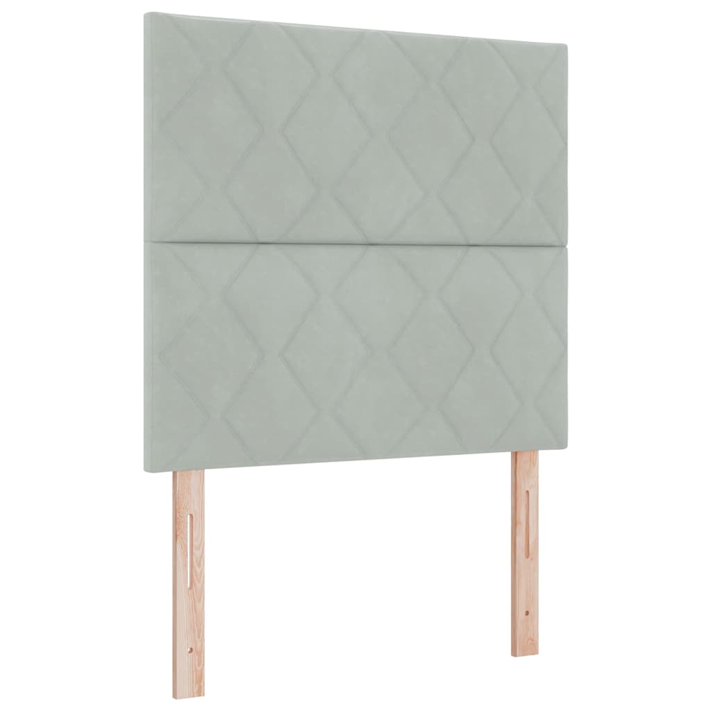 vidaXL Κρεβάτι με ελατήρια Ανοιχτό γκρι 100 x 200 cm Βελούδο