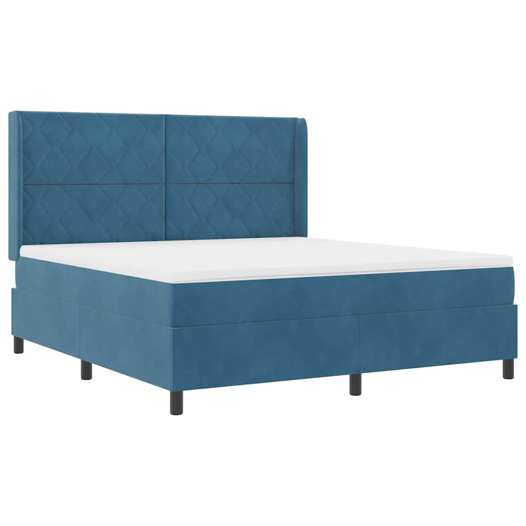 vidaXL Κρεβάτι με ελατήρια με κεφαλάρι Μπλε 180 x 200 cm Βελούδο