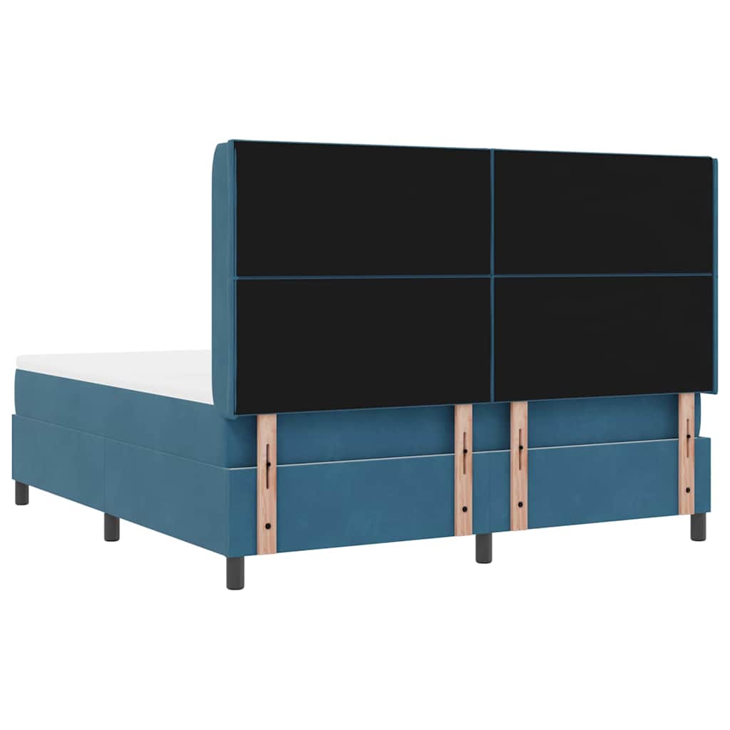 vidaXL Κρεβάτι με ελατήρια με κεφαλάρι Μπλε 180 x 200 cm Βελούδο