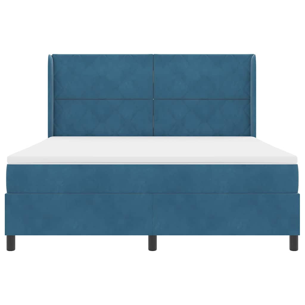 vidaXL Κρεβάτι με ελατήρια με κεφαλάρι Μπλε 180 x 200 cm Βελούδο