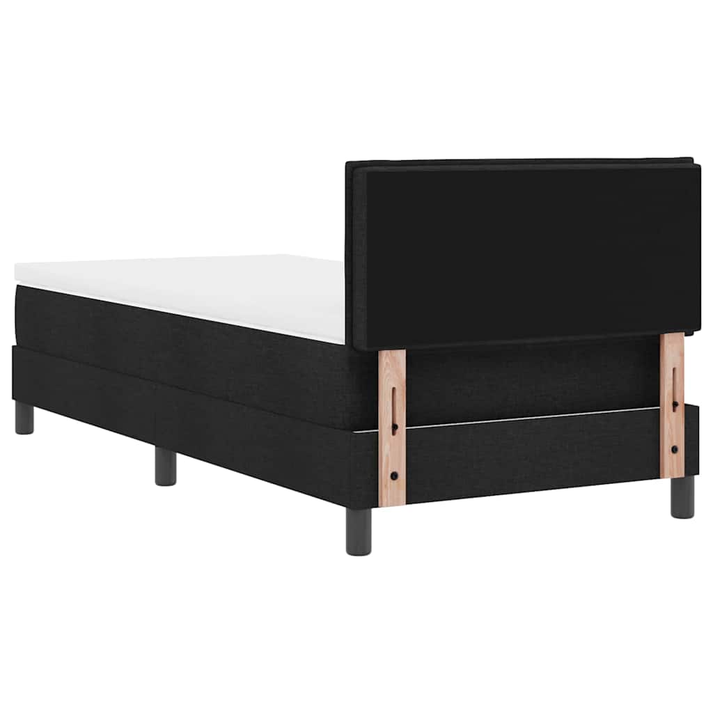 vidaXL Κρεβάτι Box Spring με στρώμα & LED Μαύρο 90x200 εκ Υφασμάτινο