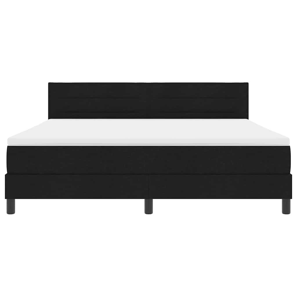 vidaXL Κρεβάτι με ελατήρια με στρώμα με led Μαύρο 180 x 200 cm ύφασμα