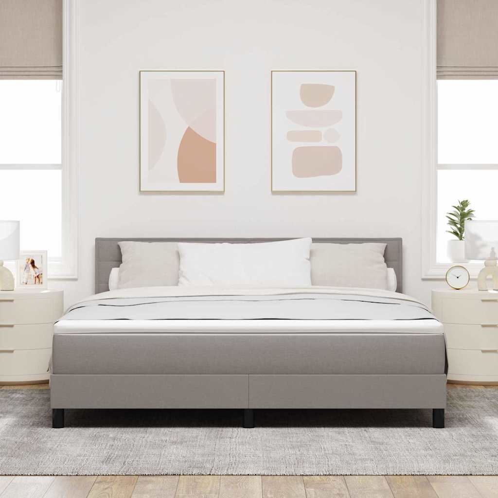vidaXL Κρεβάτι με ελατήρια με κεφαλάρι Taupe 180 x 200 cm ύφασμα