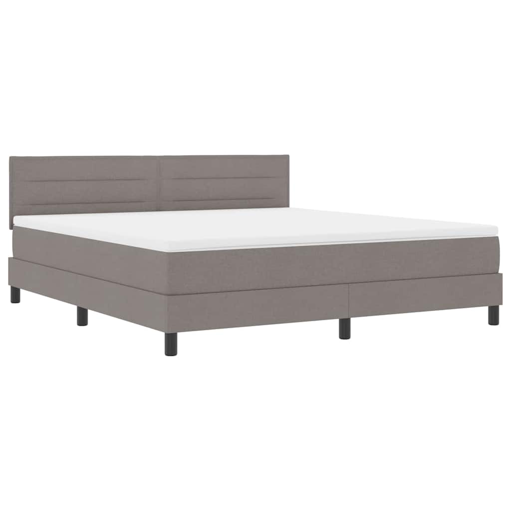 vidaXL Κρεβάτι με ελατήρια με κεφαλάρι Taupe 180 x 200 cm ύφασμα