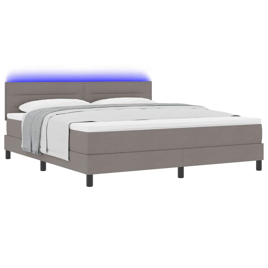 vidaXL Κρεβάτι με ελατήρια με κεφαλάρι Taupe 180 x 200 cm ύφασμα