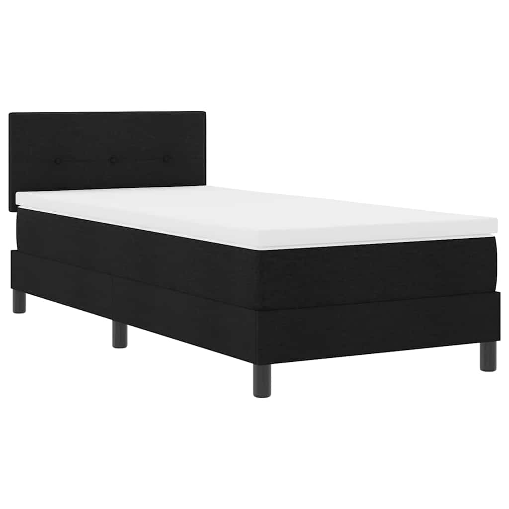 vidaXL Κρεβάτι με ελατήρια με κεφαλάρι Μαύρο 80 x 200 cm ύφασμα