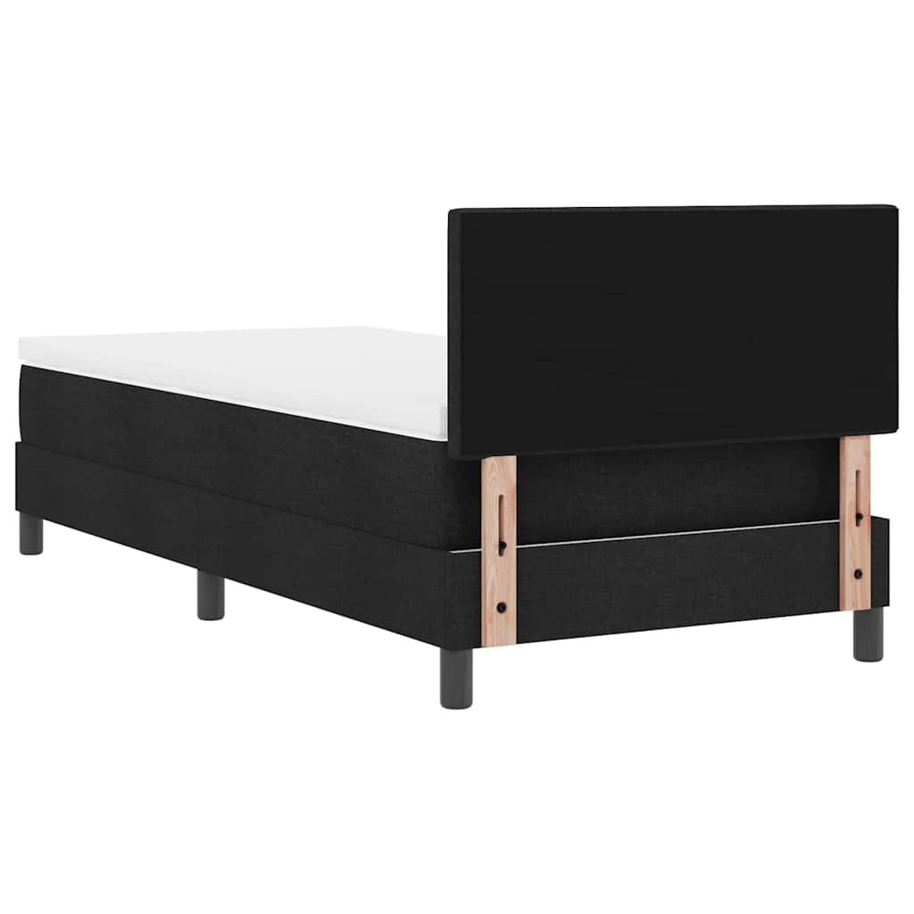 vidaXL Κρεβάτι με ελατήρια με κεφαλάρι Μαύρο 80 x 200 cm ύφασμα