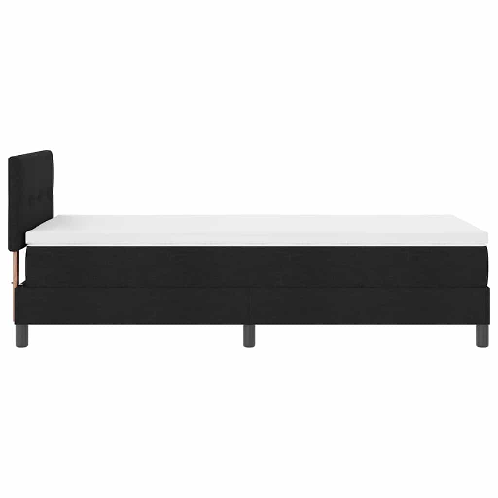 vidaXL Κρεβάτι με ελατήρια με κεφαλάρι Μαύρο 80 x 200 cm ύφασμα