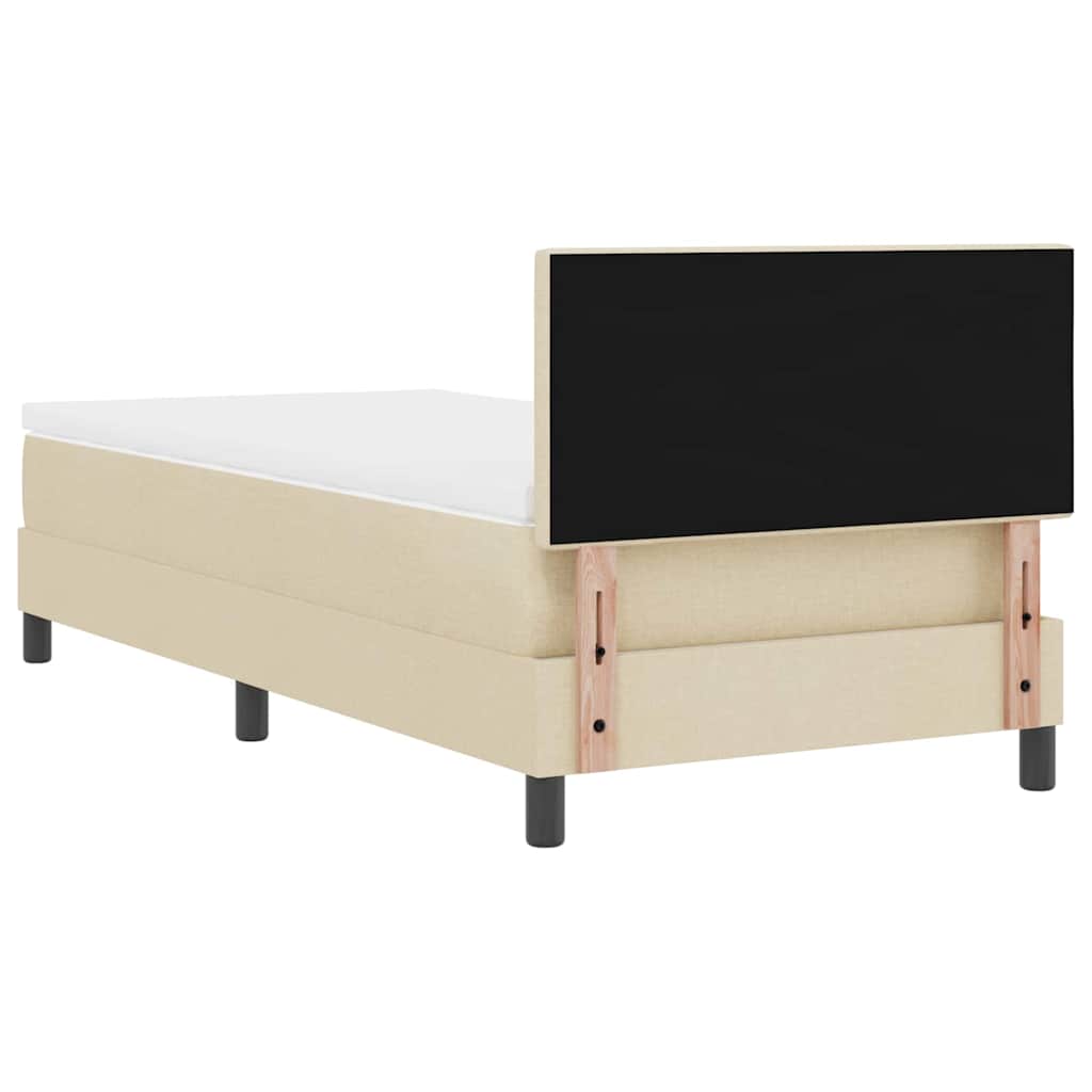 vidaXL Κρεβάτι με ελατήρια με μαξιλάρι Κρεμ 80 x 200 cm ύφασμα