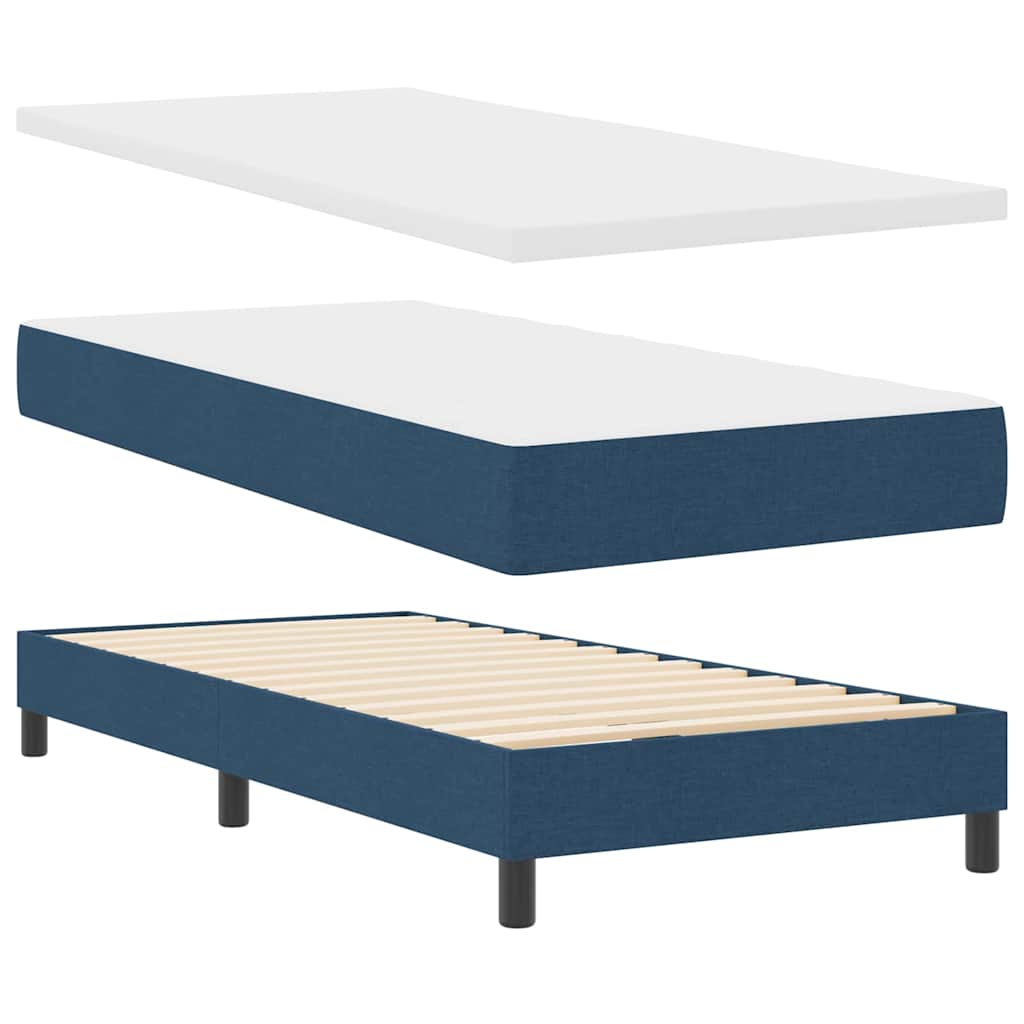 vidaXL Κρεβάτι με ελατήρια με μαξιλάρι Μπλε 80 x 200 cm ύφασμα