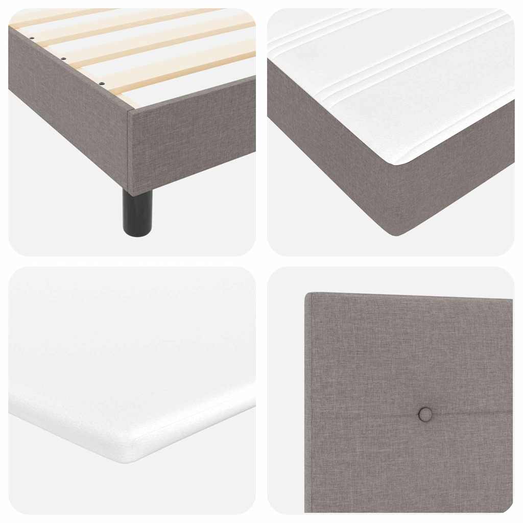 vidaXL Κρεβάτι με ελατήρια με κεφαλάρι Taupe 90 x 190 cm ύφασμα