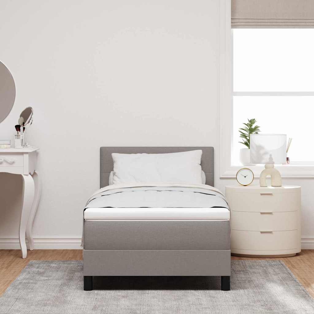 vidaXL Κρεβάτι με ελατήρια με κεφαλάρι Taupe 90 x 190 cm ύφασμα