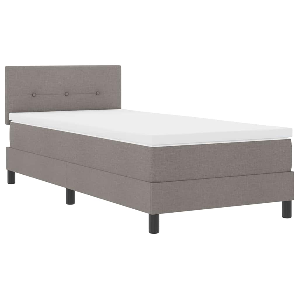 vidaXL Κρεβάτι με ελατήρια με κεφαλάρι Taupe 90 x 190 cm ύφασμα