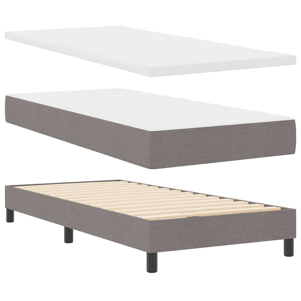 vidaXL Κρεβάτι με ελατήρια με κεφαλάρι Taupe 90 x 190 cm ύφασμα