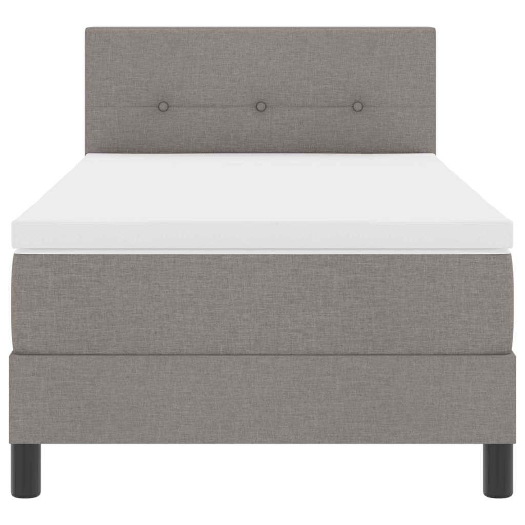 vidaXL Κρεβάτι με ελατήρια με κεφαλάρι Taupe 90 x 190 cm ύφασμα