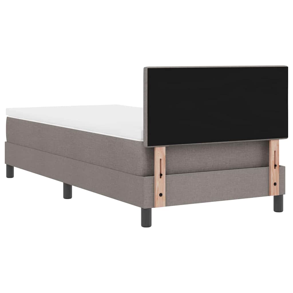 vidaXL Κρεβάτι με ελατήρια με κεφαλάρι Taupe 90 x 200 cm ύφασμα