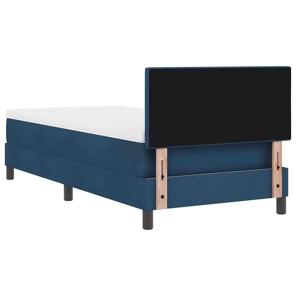 vidaXL Κρεβάτι με ελατήρια με κεφαλάρι Μπλε 90 x 200 cm ύφασμα