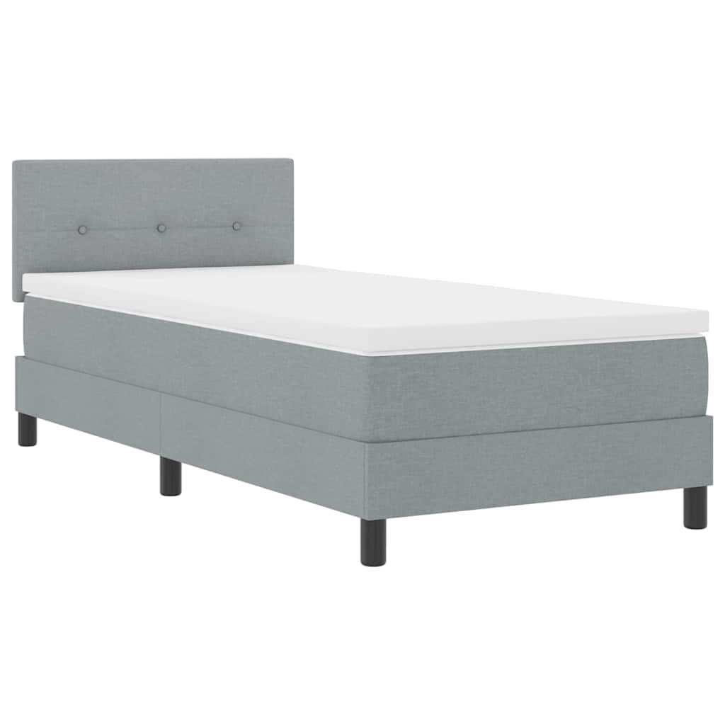 vidaXL Κρεβάτι με ελατήρια Ανοιχτό γκρι 100 x 200 cm ύφασμα
