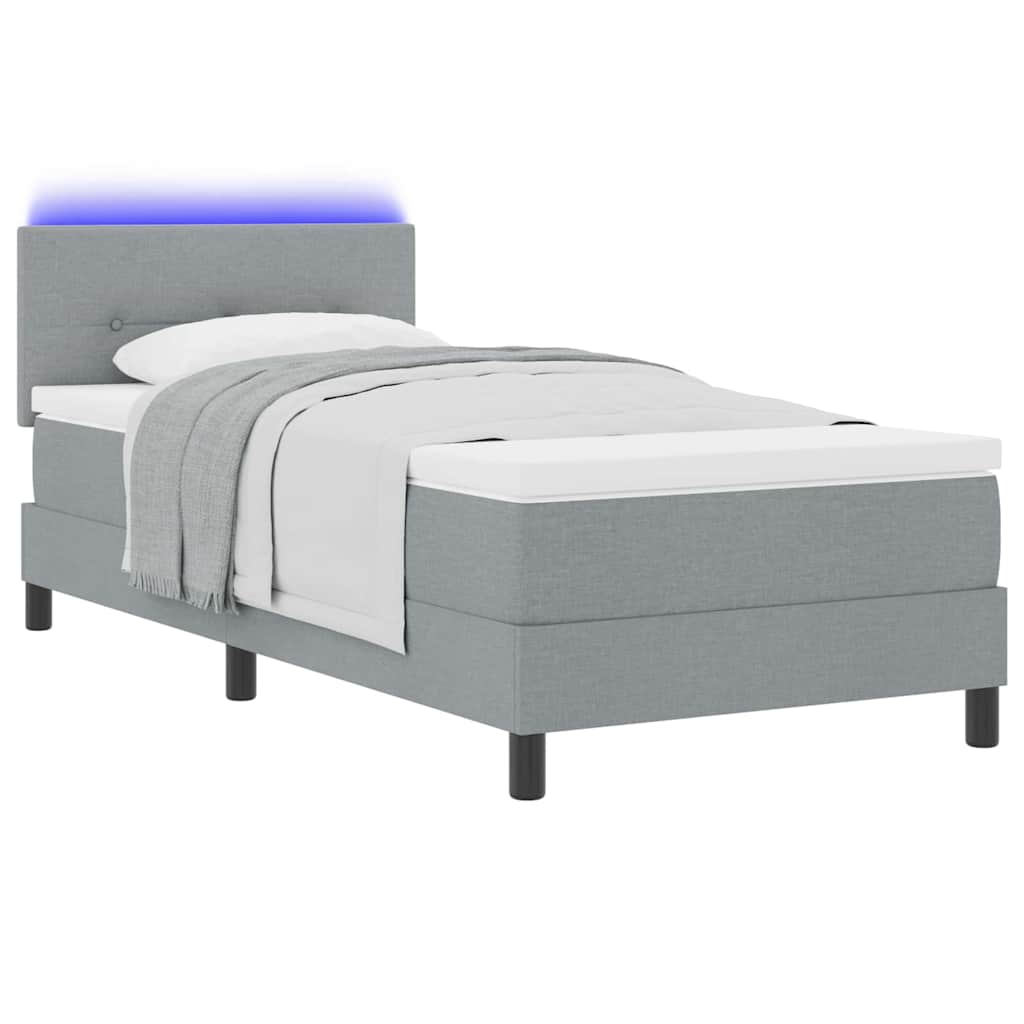 vidaXL Κρεβάτι με ελατήρια Ανοιχτό γκρι 100 x 200 cm ύφασμα