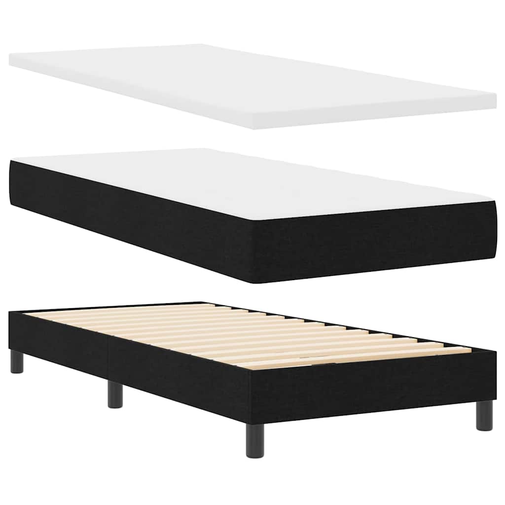 vidaXL Κρεβάτι με ελατήρια με κεφαλάρι Μαύρο 100 x 200 cm ύφασμα