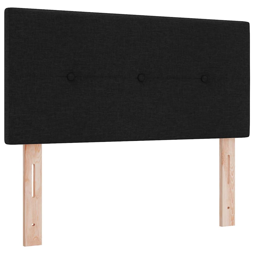 vidaXL Κρεβάτι με ελατήρια με κεφαλάρι Μαύρο 100 x 200 cm ύφασμα