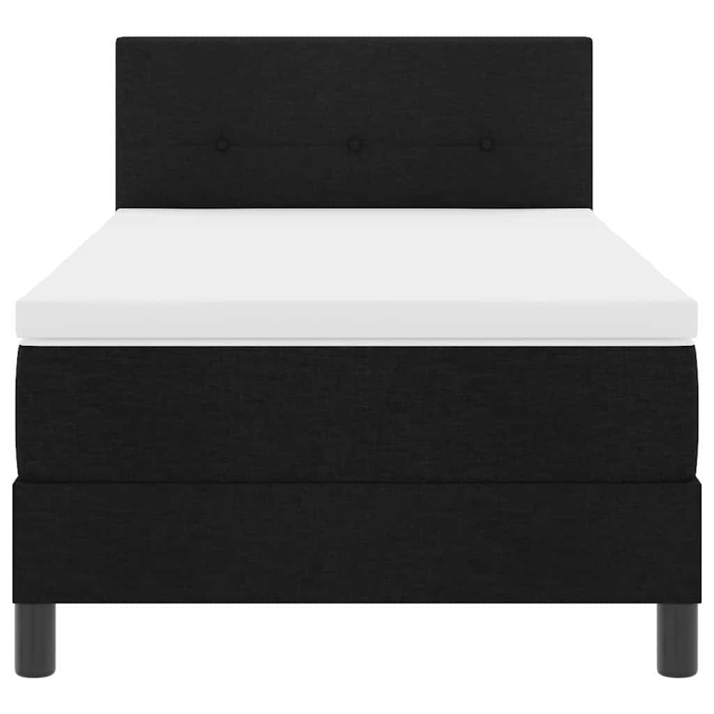 vidaXL Κρεβάτι με ελατήρια με κεφαλάρι Μαύρο 100 x 200 cm ύφασμα