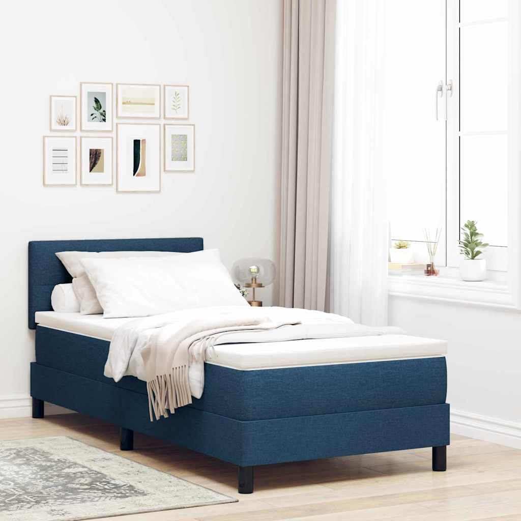 vidaXL Κρεβάτι με ελατήρια με κεφαλάρι Μπλε 100 x 200 cm ύφασμα