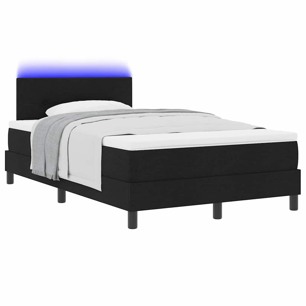 vidaXL Κρεβάτι με ελατήρια με κεφαλάρι Μαύρο 120 x 190 cm ύφασμα