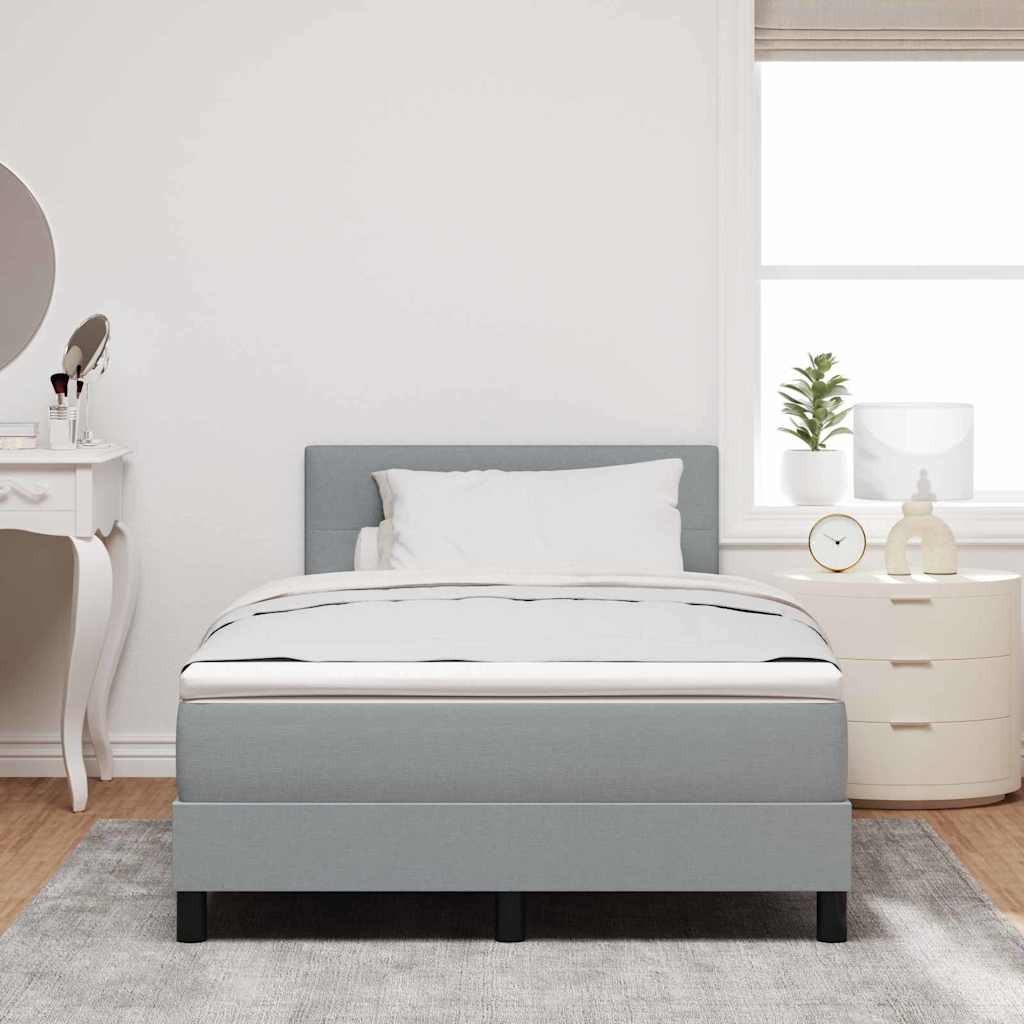 vidaXL Κρεβάτι με ελατήρια Ανοιχτό γκρι 120 x 200 cm ύφασμα