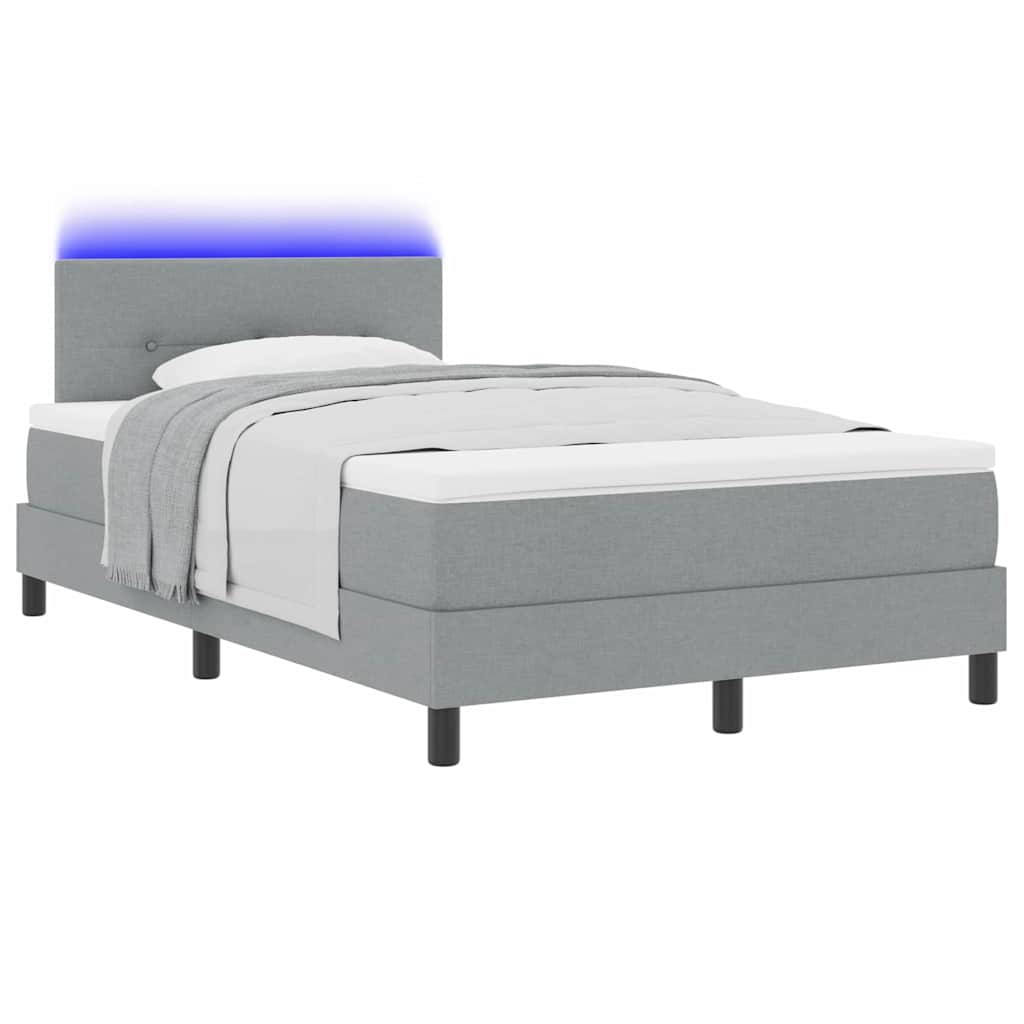 vidaXL Κρεβάτι με ελατήρια Ανοιχτό γκρι 120 x 200 cm ύφασμα