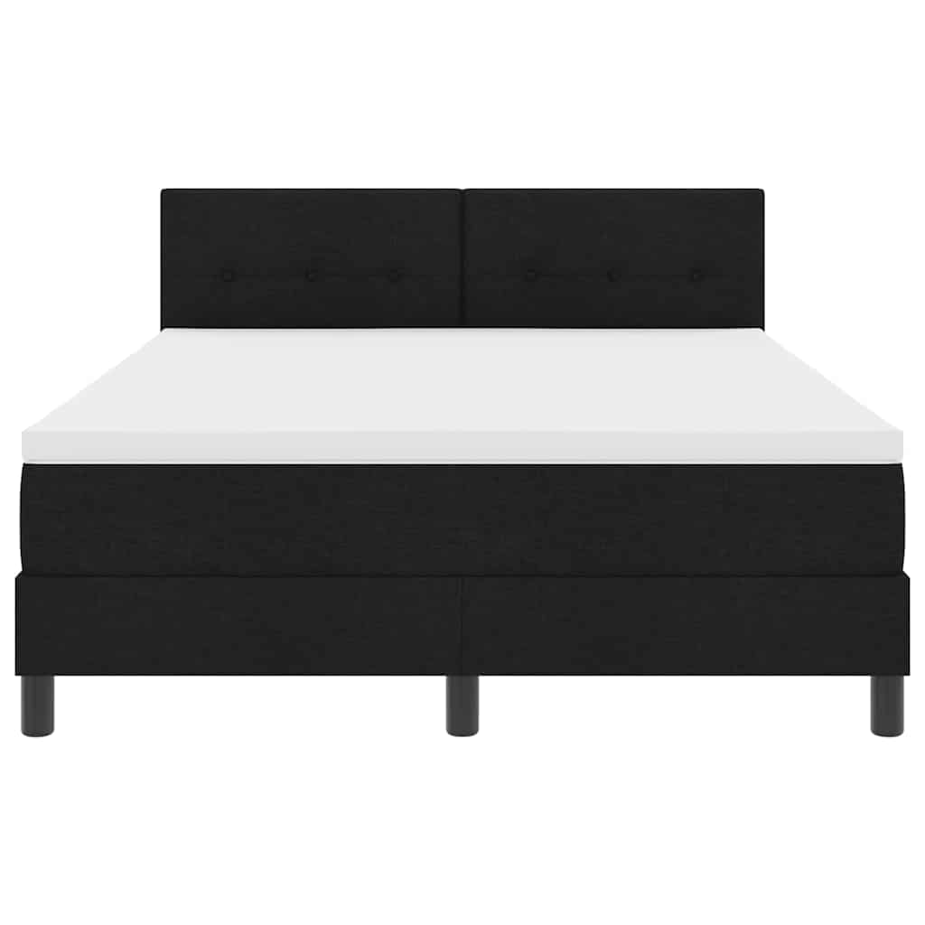 vidaXL Κρεβάτι με ελατήρια με κεφαλάρι Μαύρο 140 x 200 cm ύφασμα