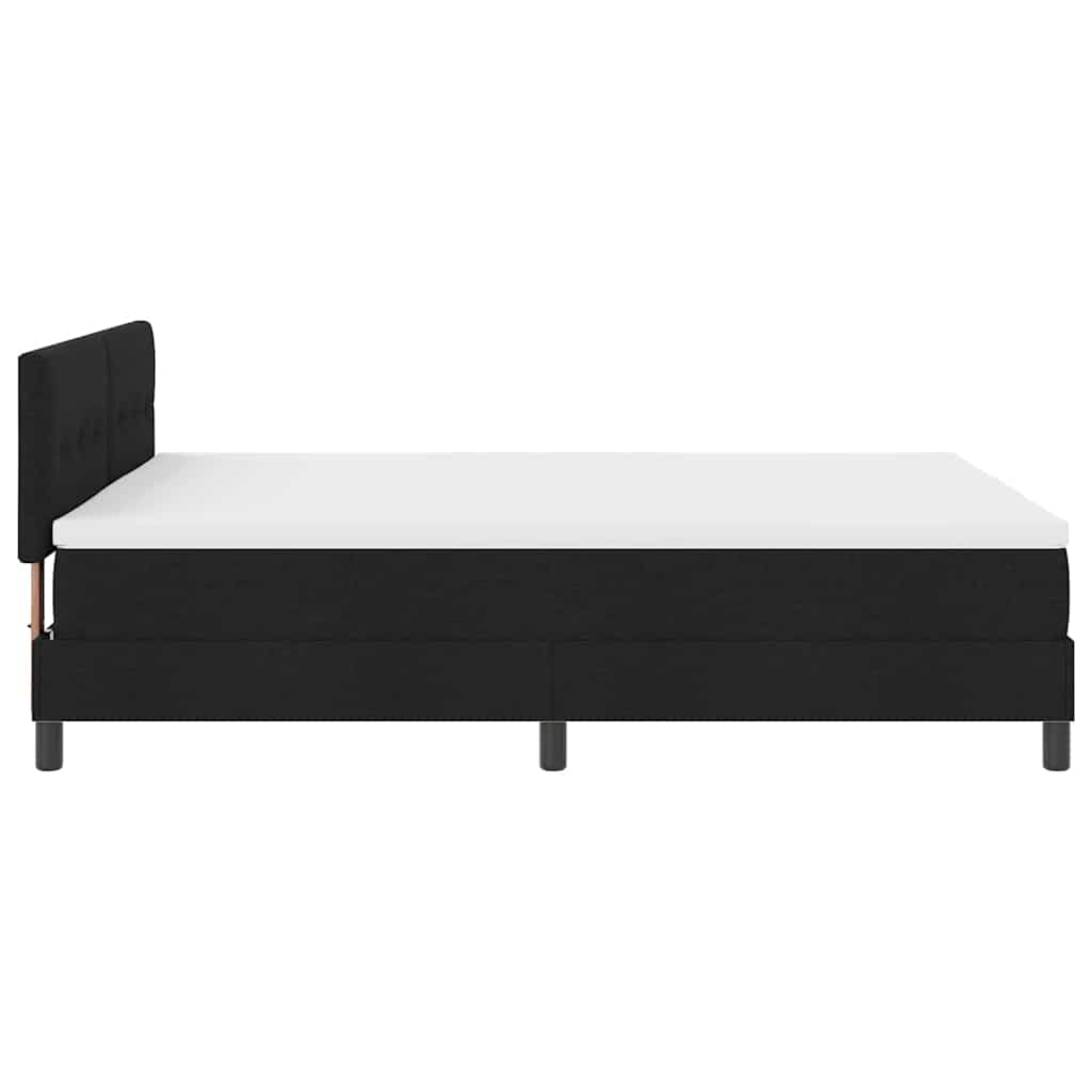 vidaXL Κρεβάτι με ελατήρια με κεφαλάρι Μαύρο 140 x 200 cm ύφασμα